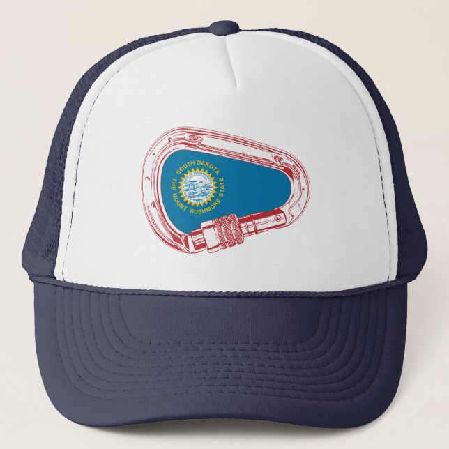 South Dakota Flag Climbing Carabiner Trucker Hat (Front)