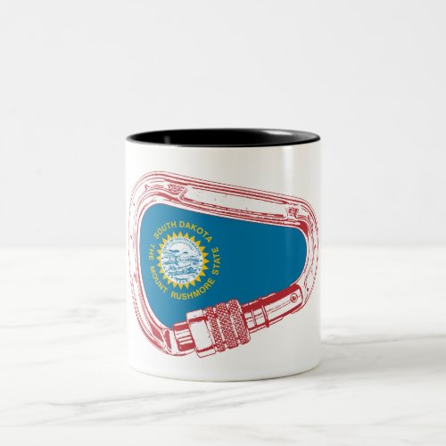 South Dakota Flag Climbing Carabiner Two_Tone Coffee Mug