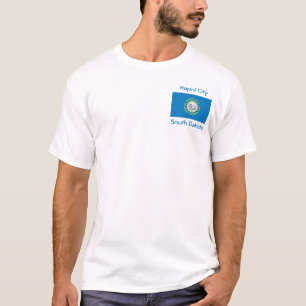 South Dakota Flag Map City T-Shirt