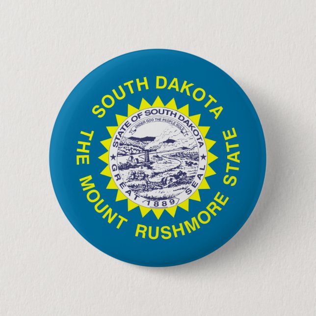 South Dakota Flag Pinback Button (Front)