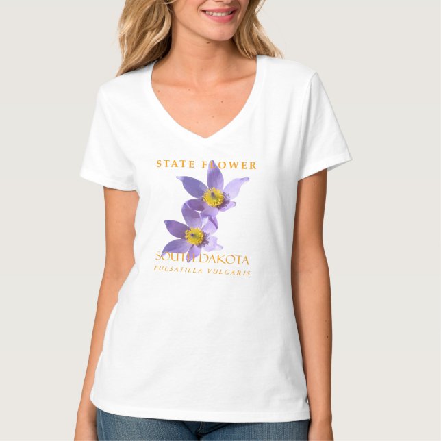 South Dakota Flower Pulsatilla vulgaris T-Shirt (Front)
