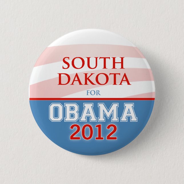 SOUTH DAKOTA for Obama 2012 Pinback Button (Front)