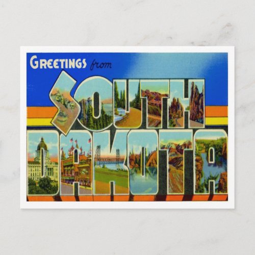 South Dakota Greetings From US States Postcard