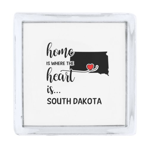 South Dakota home is where the heart is Silver Finish Lapel Pin