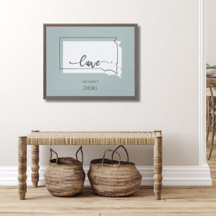South Dakota Home State Dog Lover Canvas Print