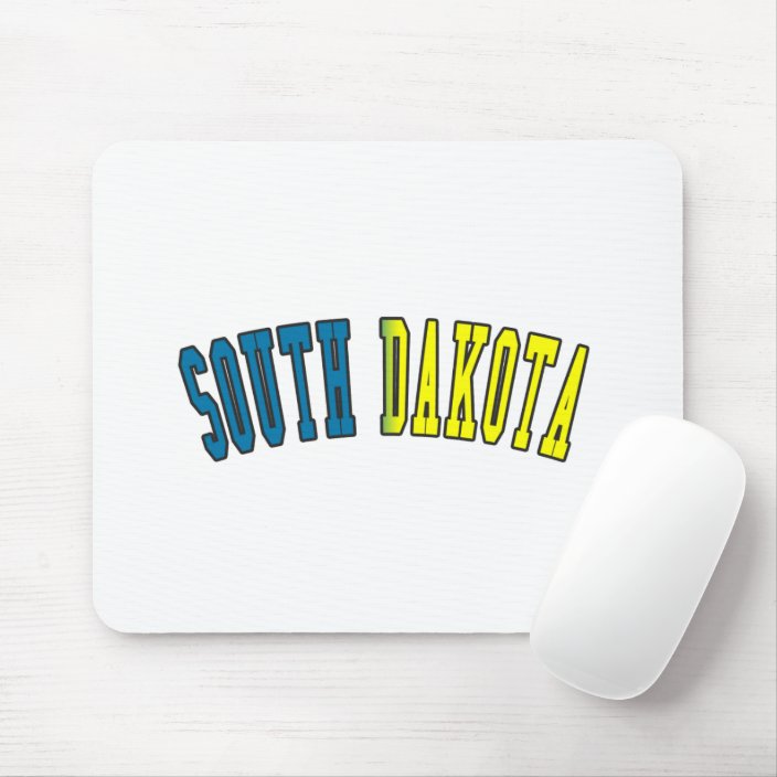 South Dakota in State Flag Colors Mousepad