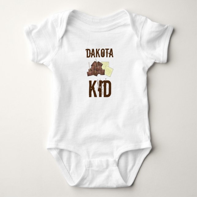South Dakota Kid Chislic Cubed Meat Crackers Food Baby Bodysuit (Front)