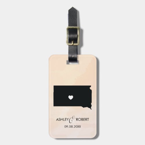 South Dakota Map Wedding Luggage Tag Custom Gift Luggage Tag