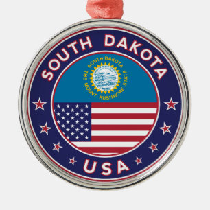South Dakota Metal Ornament