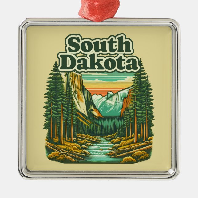 South Dakota Metal Ornament (Front)