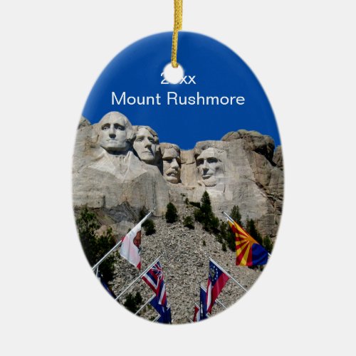 South Dakota Mount Rushmore Ceramic Ornament
