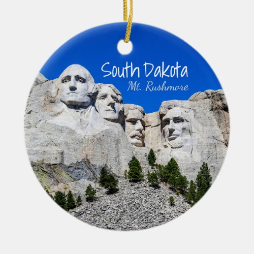 South Dakota Mount Rushmore Ceramic Ornament