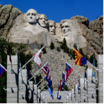 South Dakota Mount Rushmore Cutout<br><div class="desc">Mt Rushmore National Memorial Monument is in South Dakota and is a American patriotic granite sculpture carved into the mountain. It features four famous and beloved past United States presidents, George Washington, Theodore Roosevelt, Thomas Jefferson, and Abraham Lincoln. This photo souvenir shows the Avenue of Flags, displaying flags of all...</div>