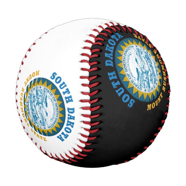 SOUTH DAKOTA MOUNT RUSHMORE STATE FLAG BASEBALL (Angled)
