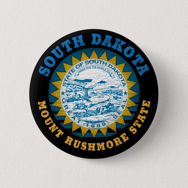 SOUTH DAKOTA MOUNT RUSHMORE STATE FLAG BUTTON (Front)