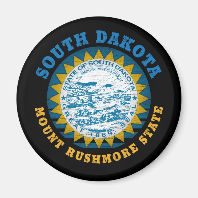 SOUTH DAKOTA MOUNT RUSHMORE STATE FLAG MAGNET (Front)
