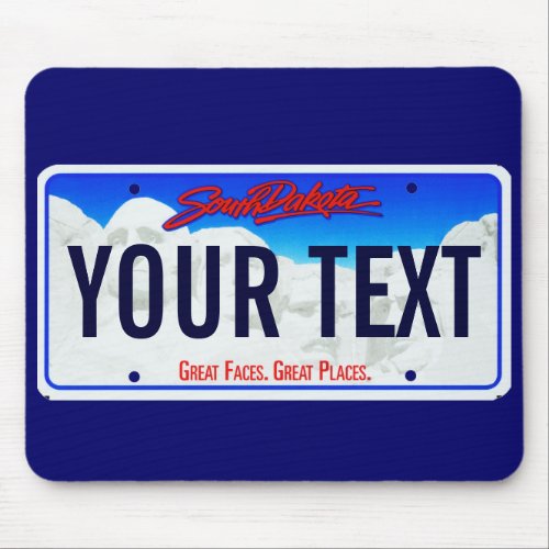 South Dakota mt Rushmore license plate mouse pad