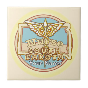 South Dakota Nurse Caduceus Tile