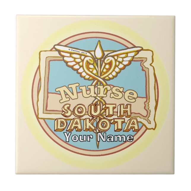 South Dakota Nurse Caduceus Tile (Front)