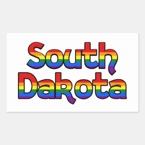 South Dakota Rainbow text Stickers