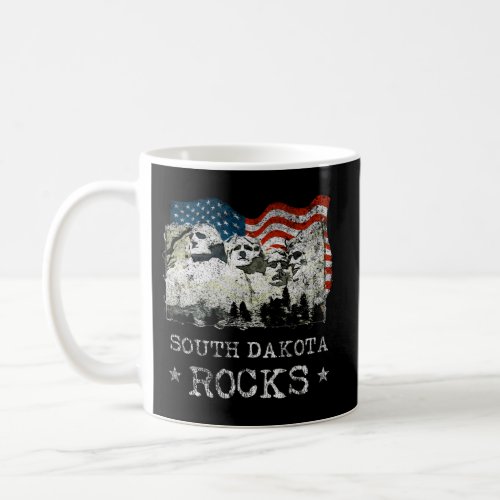 South Dakota Rocks Distressed Grunge Coffee Mug