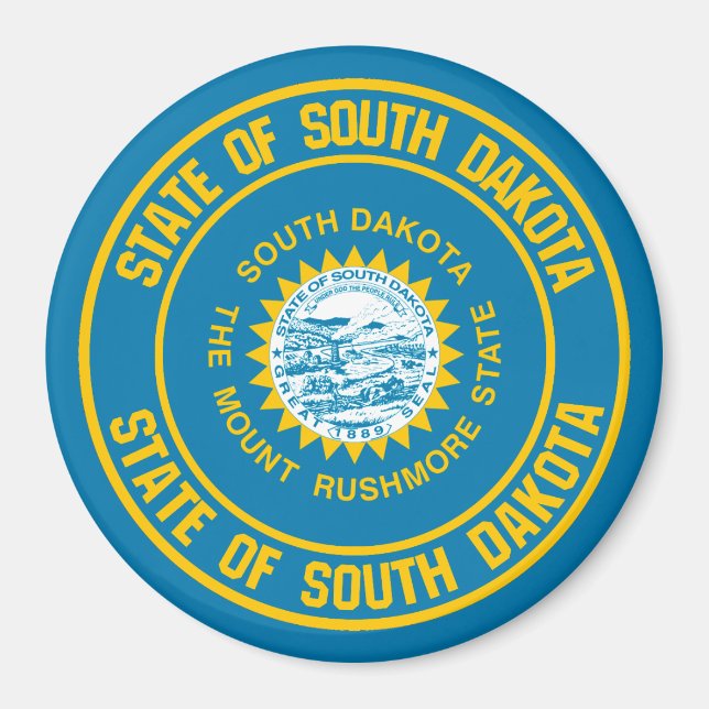 South Dakota Round Emblem Magnet (Front)