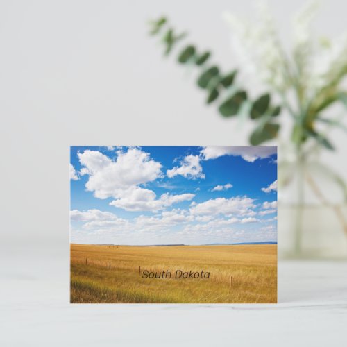 South Dakota rural landscape photograph Postcard
