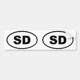 South Dakota SD oval Bumper Sticker