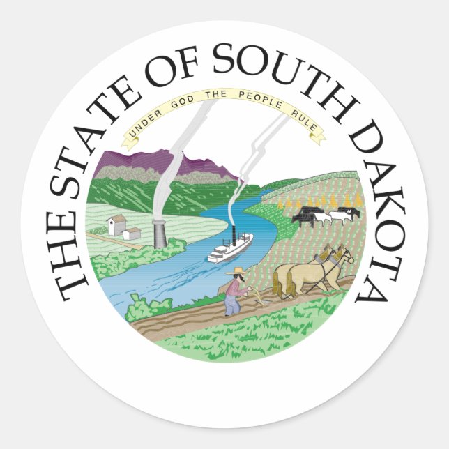 South Dakota sign Classic Round Sticker (Front)