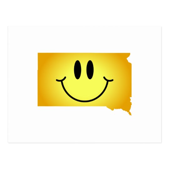 South Dakota Smiley Face Postcard