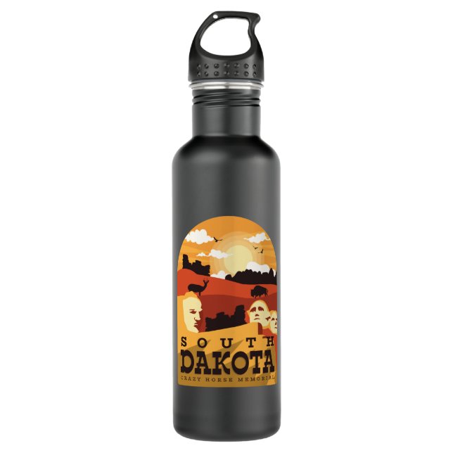 South Dakota Stainless Steel Water Bottle (Front)