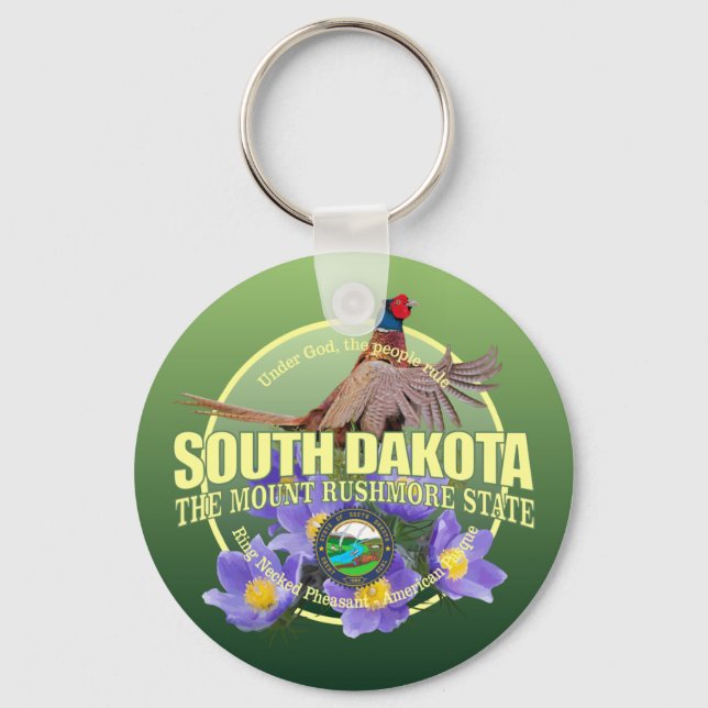 South Dakota State Bird & Flower Keychain (Front)