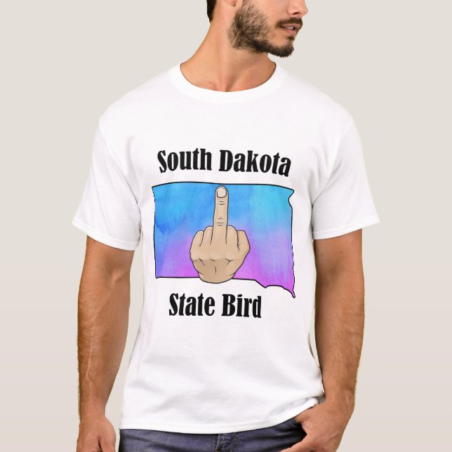 South Dakota state bird t-shirt middle finger (Front)