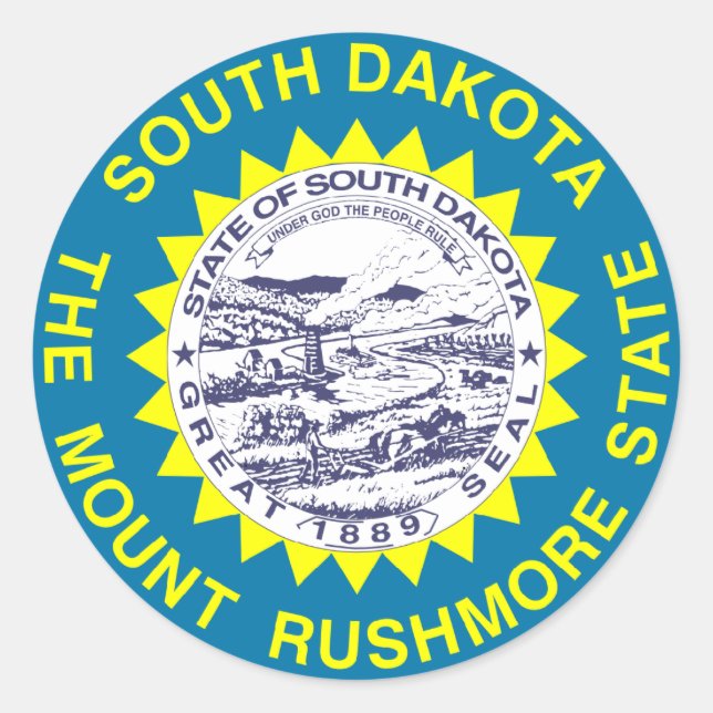 South Dakota State Flag Classic Round Sticker (Front)