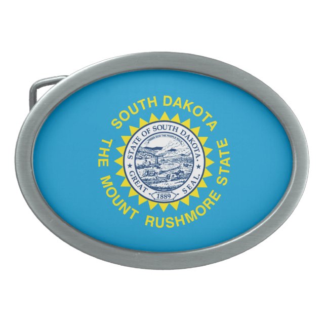 South Dakota State Flag Design Belt Buckle (Front)