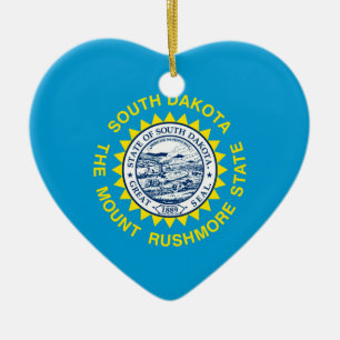 South Dakota State Flag Design Ceramic Ornament