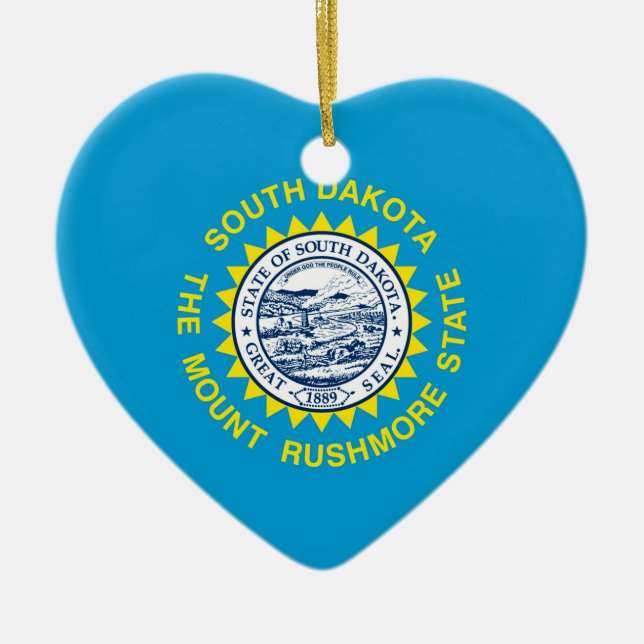 South Dakota State Flag Design Ceramic Ornament (Front)