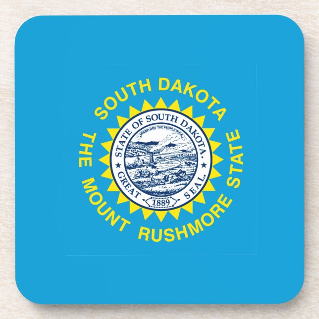 South Dakota State Flag Design Decor Drink Coaster (Front)