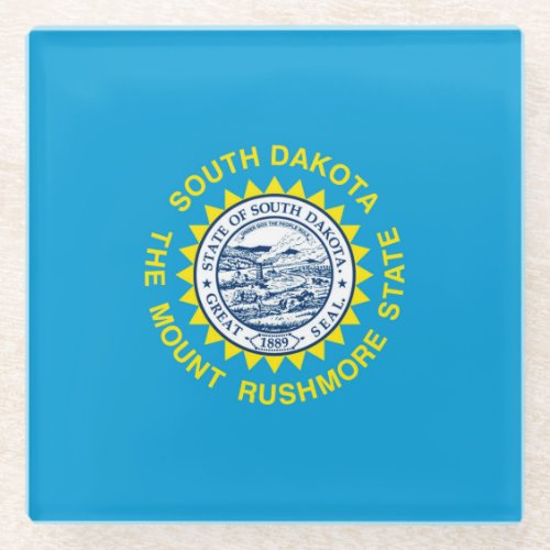 South Dakota State Flag Design Decor Glass Coaster