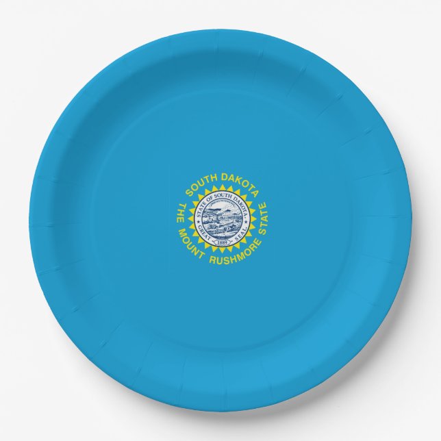 South Dakota State Flag Design Decor Paper Plates (Front)
