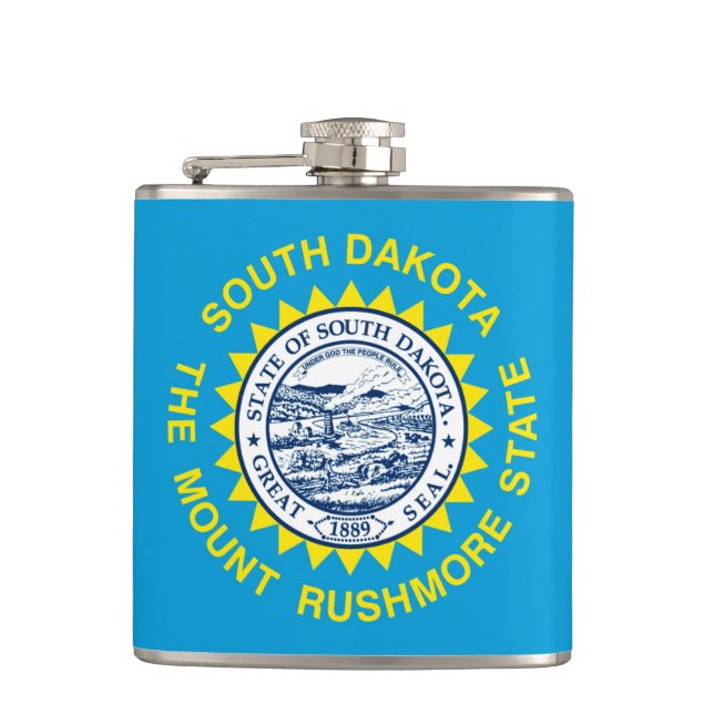 South Dakota State Flag Design Flask (Front)