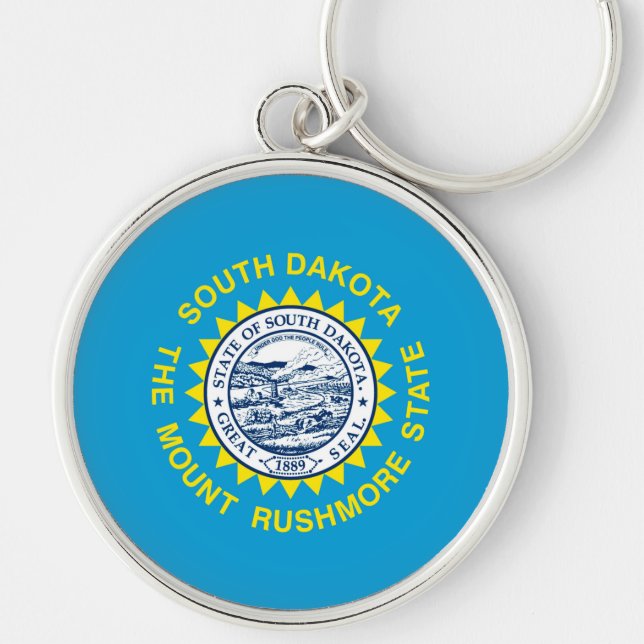 South Dakota State Flag Design Keychain (Front)