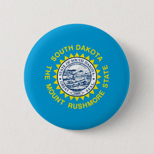 South Dakota State Flag Design Pinback Button