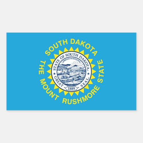 South Dakota State Flag Design Rectangular Sticker