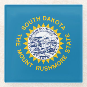South Dakota State Flag Glass Coaster