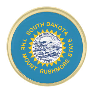 South Dakota State Flag Gold Finish Lapel Pin