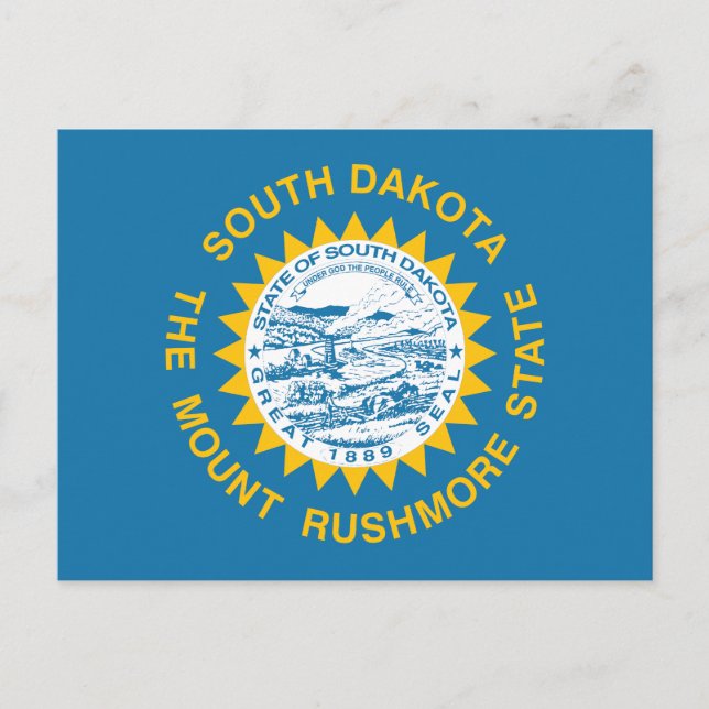 South Dakota State Flag Golden Rays Souvenir Postcard (Front)