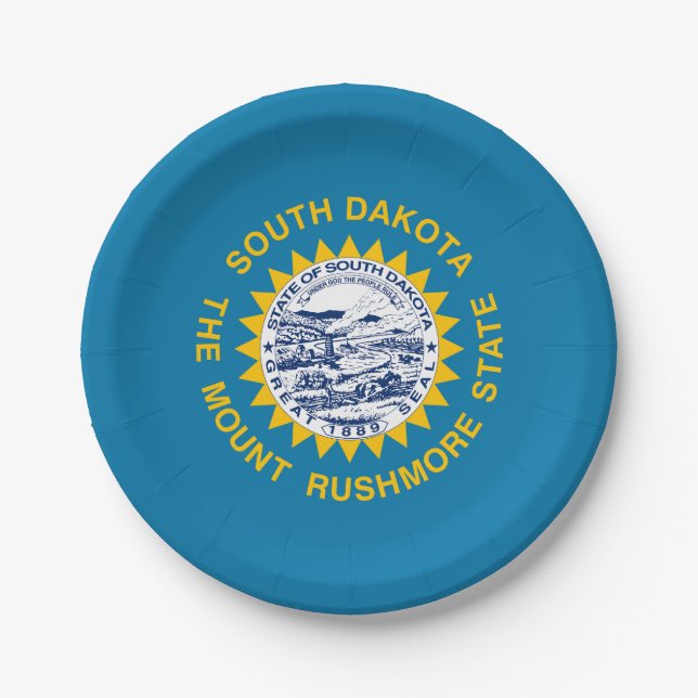 South Dakota State Flag Paper Plates (Front)