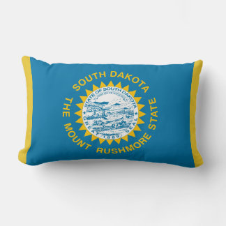 South Dakota State Flag Print Patriotic Lumbar Pillow