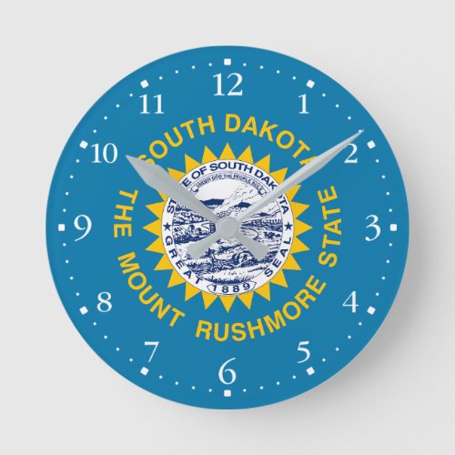 South Dakota State Flag Round Clock